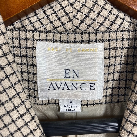 Vintage En Avance Blazer Womens Size 4 Checkered - Picture 7 of 8